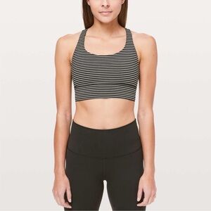 Lululemon Energy Striped Black and White Sports Bra